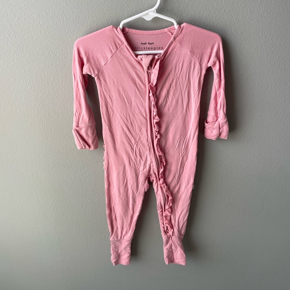 Little Sleepies Pink Ruffle Footie